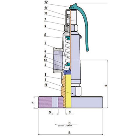 Safety Relief Valve With Ducted Exhaust Flanged Connection And