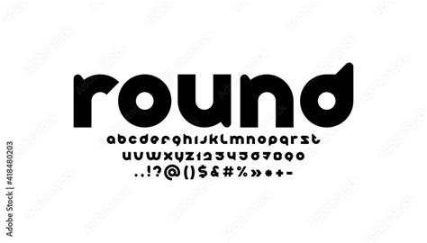 Technical Black Font Rounded Original Alphabet Trendy Modern Letters