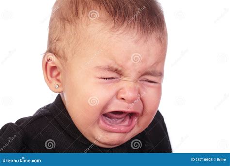 Baby Crying Stock Image Image Of Cute Child Head Caucasian 33716603