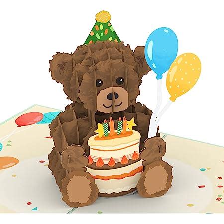 Papercrush Pop Up Karte Geburtstag Teddy Mit Geburtstagstorte Neu