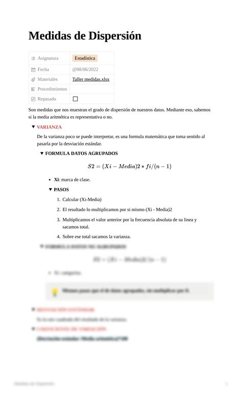 Solution Medidas De Dispersi N Studypool