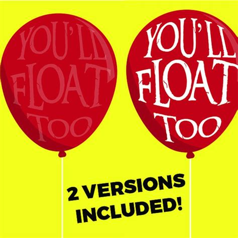 It Movie Youll Float Too Red Balloon Typographic Poster Etsy France