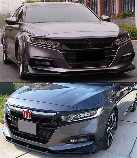 For Honda Accord Akasaka Painted Gloss Blk Front Bumper Lip