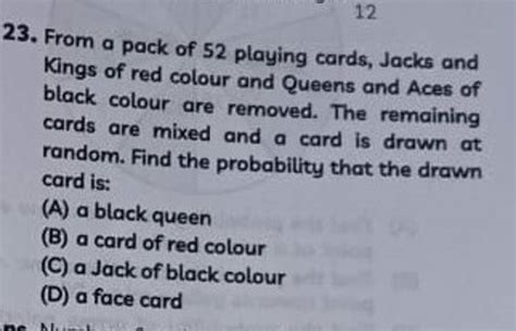 From A Pack Of 52 Playing Cards Jacks And Kings Of Red Colour And Queens