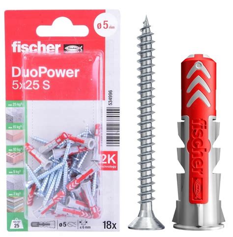 Fischer Kołki Kołek Duopower 5x25 S Blister 534996 • Cena Opinie