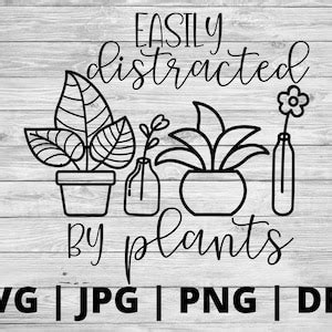 Easily Distracted By Plants SVG Succulent Svg Plant Svg Plant Lady Gift