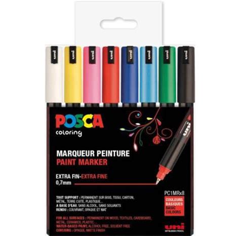 POSCA marker sæt PC 1MR 8 ass std farver På lager Billig