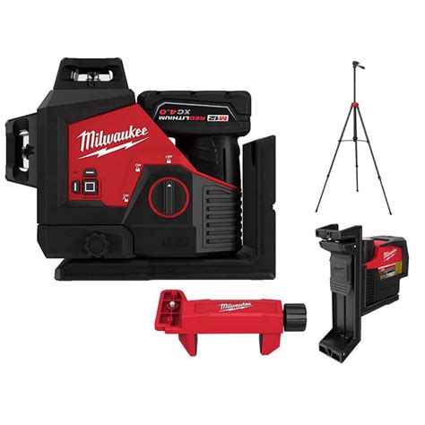 Milwaukee M12 Green 360° 3 Plane Laser With Laser Track Clip With 72 In