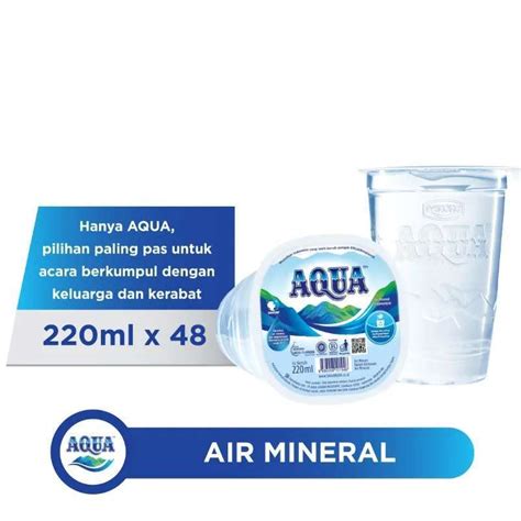 Promo Aqua Air Mineral Kemasan Gelas 220 Ml 1 Dus X 48 Pcs Diskon 13