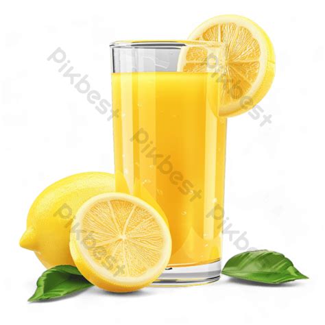 Glass Of Lemonade Fresh Lemon Slices Yellow With Leaves Png Images Png Free Download Pikbest