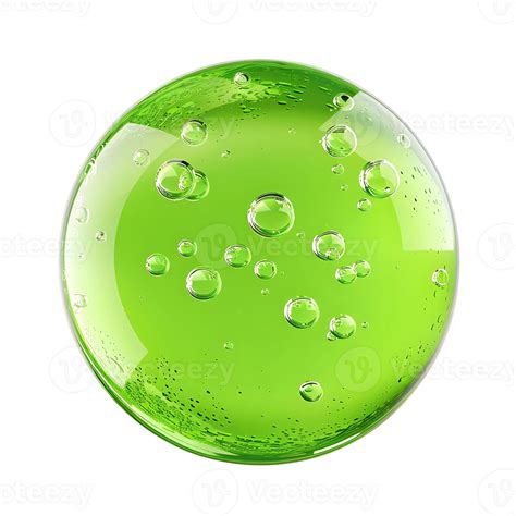 Green Cosmetics Liquid Ball 3d Rendering On Transparent Background