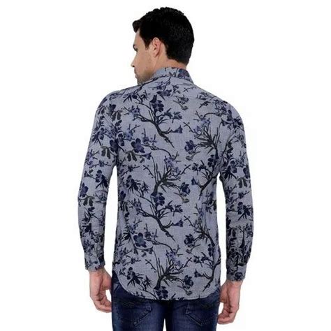 Blue Green White Men S Printed Cotton Shirt At Rs 670 In Mumbai ID