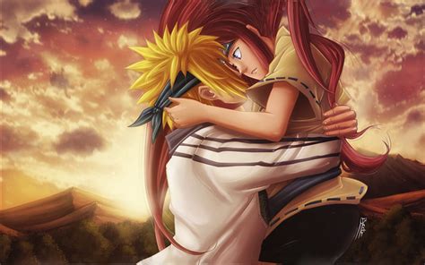 Kushina Minato Embrace Naruto HD Wallpaper