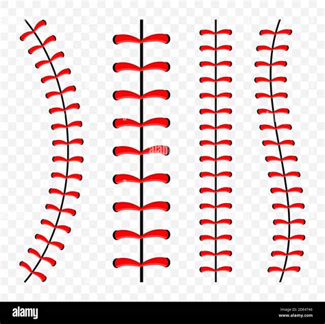 Baseball ball stitches, red lace seam isolated on background Stock ...