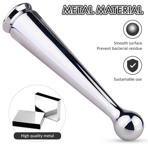 G Spot Massage Dildo Metal Pleasure Wand Anal Stimulation 9 Vibration Modes Anal Butt Plug