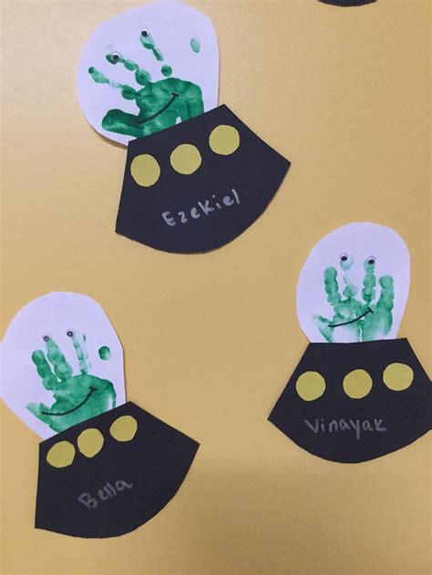 Outer Space Alien Handprint Art Project Great Craft For Kids At Home