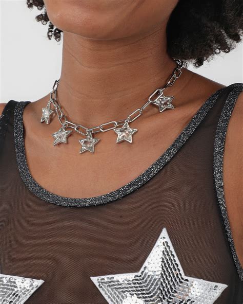 Riachuelo Colar Feminino Elos E Estrelas Prata Accessori By