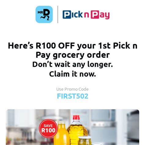 R Off Your St Pick N Pay Grocery Order Mr D Food