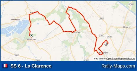 SS 6 La Clarence stage map Rallye National Le Béthunois 2023 Coupe