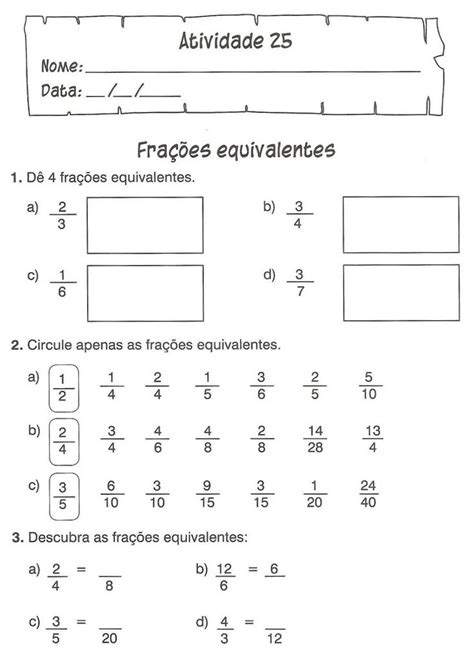 40 Atividades Com Frações Para Imprimir Online Cursos Gratuitos