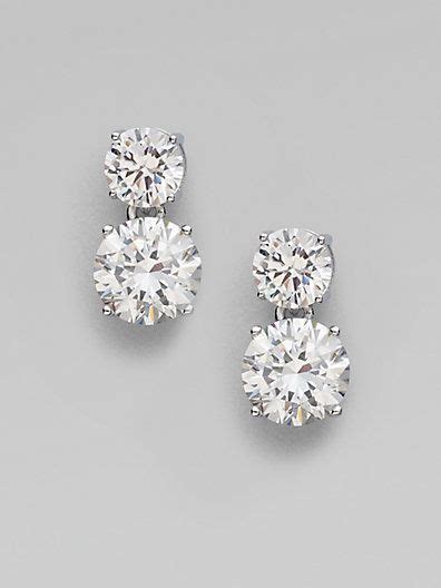 Saks Fifth Avenue Adriana Orsini Double Stud Drop Earrings Diamond