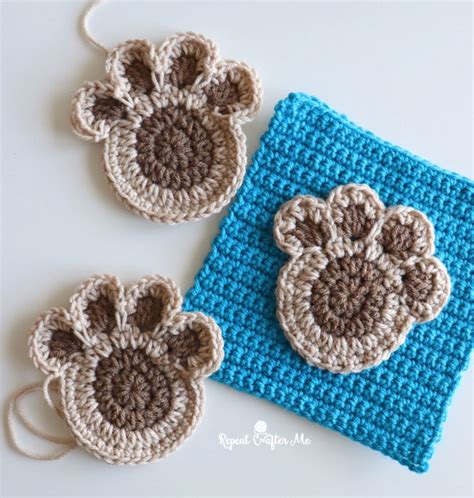 Crochet Paw Print Pattern Repeat Crafter Me