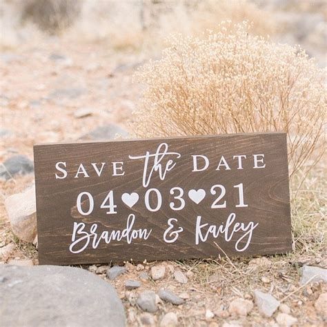 Save The Date Sign Engagement Photo Prop Save The Date Photo Etsy