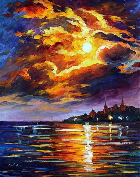 SUNSET FLAMES Pintura Al Oleo De Leonid Afremov Https Afremov