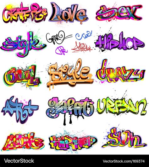 Graffiti Collection Royalty Free Vector Image Vectorstock