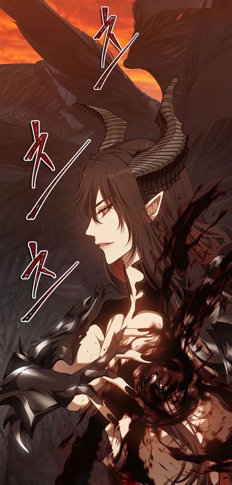 An Anime Character With Long Black Hair And Horns On Her Head Standing