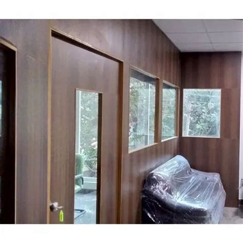 Plywood Brown Wooden Office Partition For In Office Frame Thickness