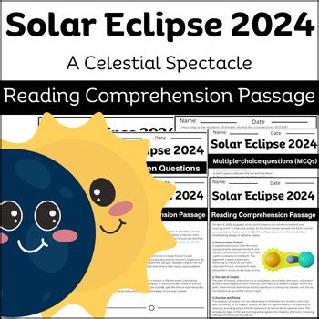 Solar Eclipse 2024 Reading Comprehension Passage Solar Eclipse Activity