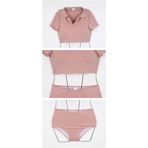 全 色襟付きカジュアルビキニ ピンク ホワイト ブラック M L XL casual bd bikini sun CINNAMON GIRL 通販