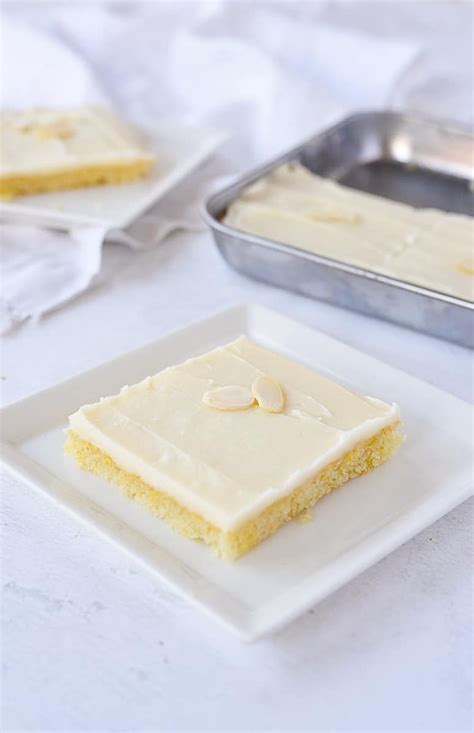 White Almond Texas Sheet Cake Recipe Almond Sour Cream Cake Recipe