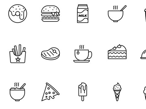 Food outline icons set by Mudassirch81 ~ EpicPxls