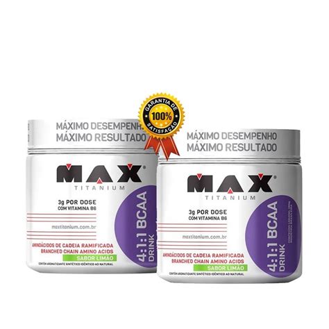 2 X Bcaa Drink 4 1 1 Pó Max Titanium 280g R 93 98 em Mercado Livre