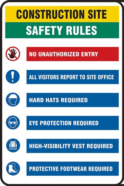 Contractor Preferred Site Safety Signs Construction Site Safety Rules