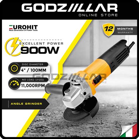 Italy Eurohit Angle Grinder 900W Mesin Canai Potong Besi AC 900AG