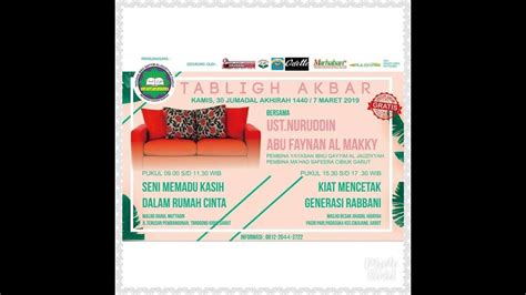 In Syaaallah Besok Tabligh Akbar Bersama Ustadz Nuruddin Abu Faynan