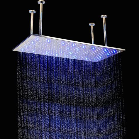 Senlesen Rain Fixed Shower Head 2 5 Gpm Gpm With Temperature Based Led