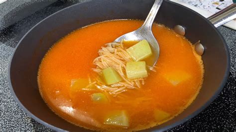 Sopa De Fideos Con Chayote Sopa Con Verdura Muy Sencillo Y F Cil