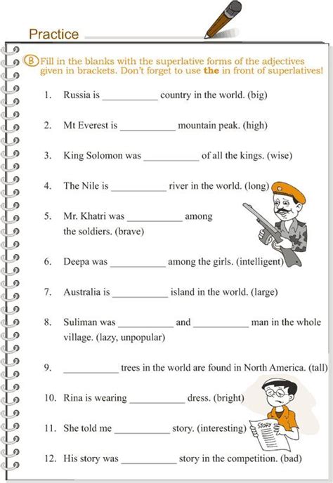 Degree Of Comparison Of Adjectives Worksheets