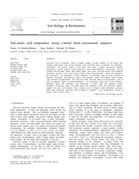 PDF Soil Biology Biochemistry Soil Amino Acid Composition Soil