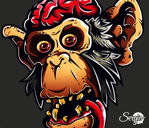 Zombie Chimp Illustration Behance