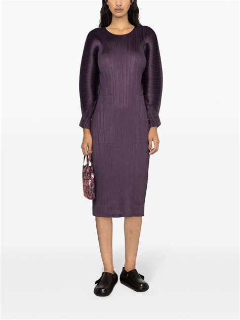 Pleats Please Issey Miyake November Pliss Midi Dress Purple Farfetch