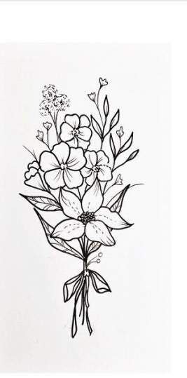 Flowers Drawing Simple Bunch Of 35 Ideas | Bunch of flowers drawing, Floral tattoo sleeve ...