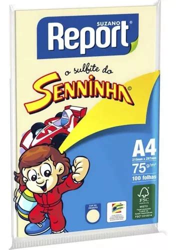 Papel A4 75g Amarelo Senninha Report Pct C 100 Folhas Suzano MercadoLivre