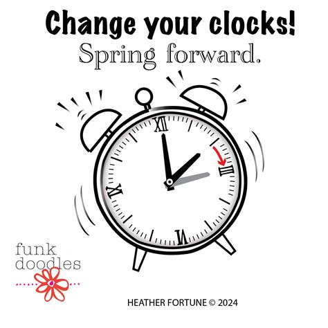 Spring Forward Clip Art for Daylight Savings Time 2024 DST Late for ...