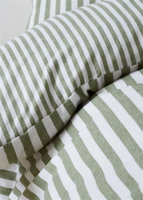 Catherine Lansfield Brushed Cotton Stripe Reversible Duvet Cover Set