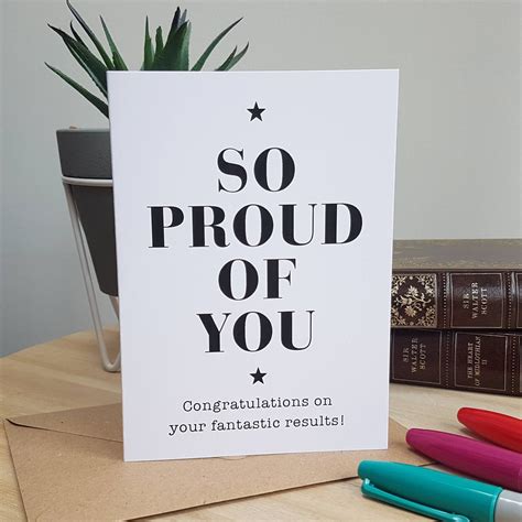 So Proud Of You Congratulations On Your Fantastic Results Card Etsy Uk